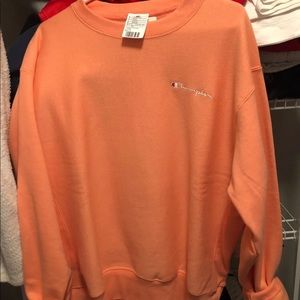 Coral champion crewneck sweatshirt size large